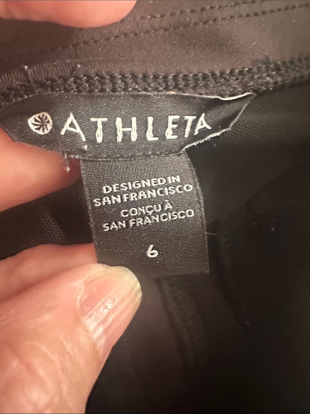 Athleta Black Straight-Leg Pull On Active Dress Pants 6 - Picture 2 of 5